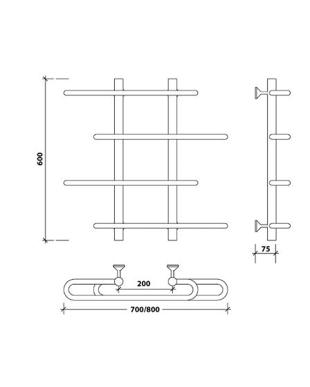 Водяной полотенцесушитель Secado Венеция 4 из нержавеющей стали