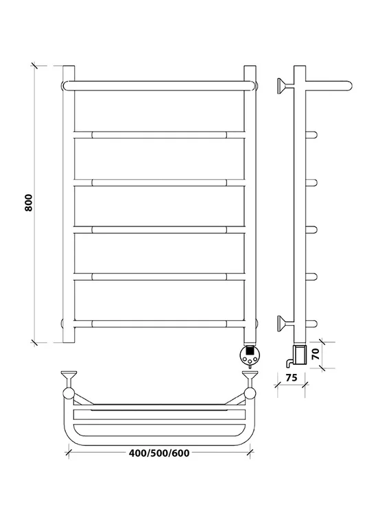Электрический полотенцесушитель Secado Агата 1 СП из нержавеющей стали