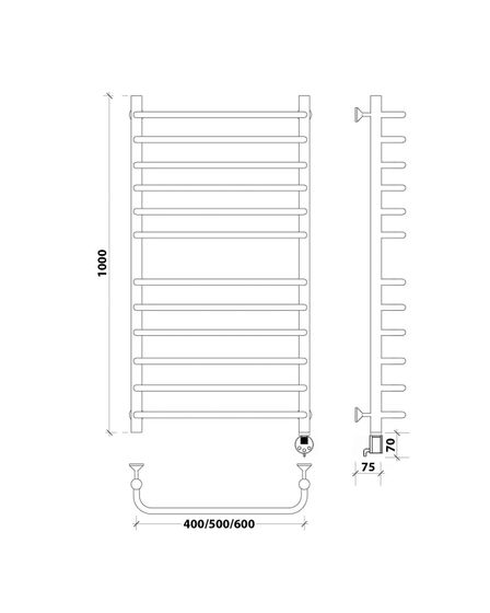Электрический полотенцесушитель Secado Мерида 4 из нержавеющей стали