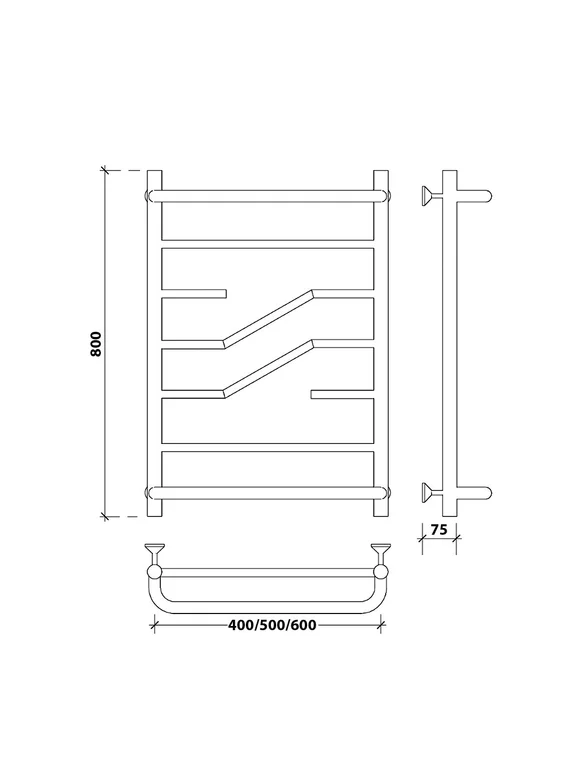Водяной полотенцесушитель Secado Риволи СП из нержавеющей стали