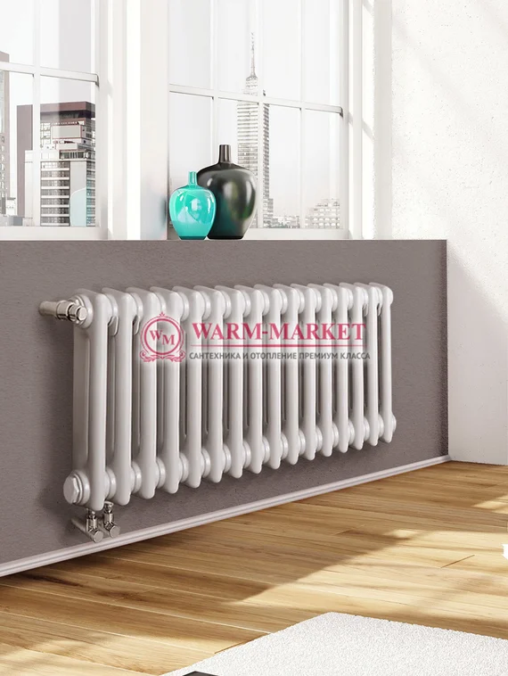 Трубчатый радиатор Dia Norm 2057-16 секций, двухтрубный с нижним правым/левым подключением с вентилем.