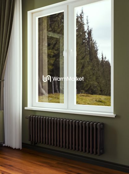 Bareng Softy 3020 - трехтрубный трубчатый радиатор высотой 200 мм, нижнее подключение с термостатикой