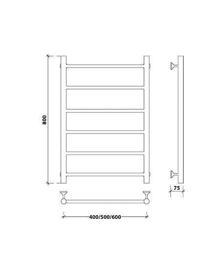 Водяной полотенцесушитель Secado Триада 1 из нержавеющей стали