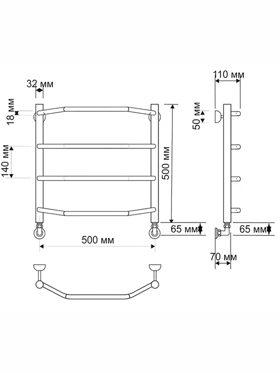 Водяной полотенцесушитель Secado Агата 1 из латуни