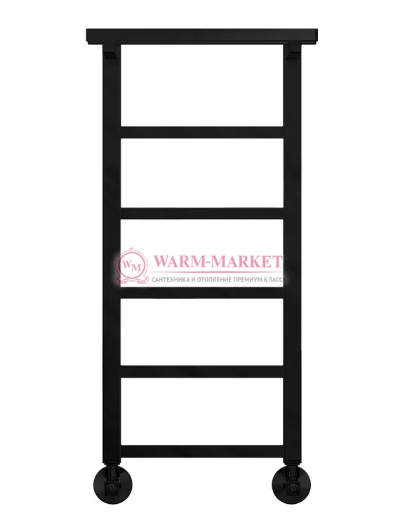 Контур П6-1 - водяной полотенцесушитель с полкой, нижнее подключение, черный