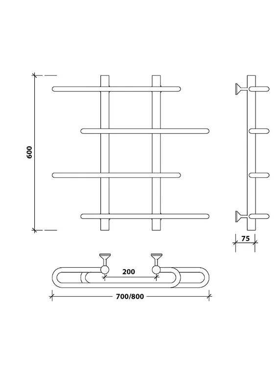 Водяной полотенцесушитель Secado Венеция 4 из нержавеющей стали