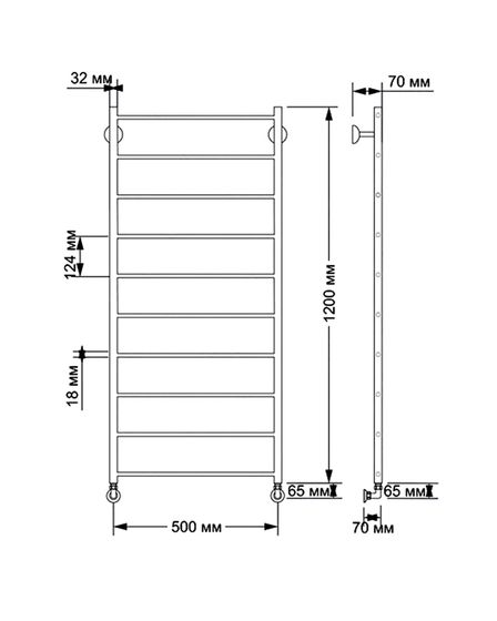 Водяной полотенцесушитель Secado Триада 1 из латуни