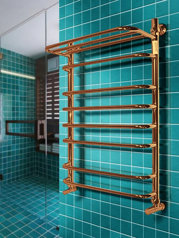 Magia P - полотенцесушитель с греющей полкой цвета бронза