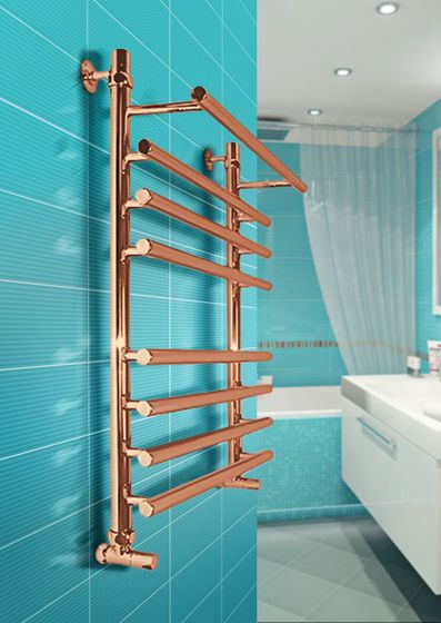 Sofia A - полотенцесушитель с выдвинутыми вперед верхними перекладинами цвета бронза