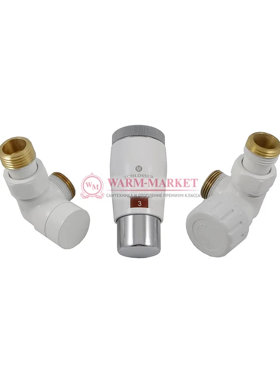 Комплект трехосевой правый Elegant Mini GZ1/2 x M22x1,5 с головкой Мини M30x1,5 Белый-Хром