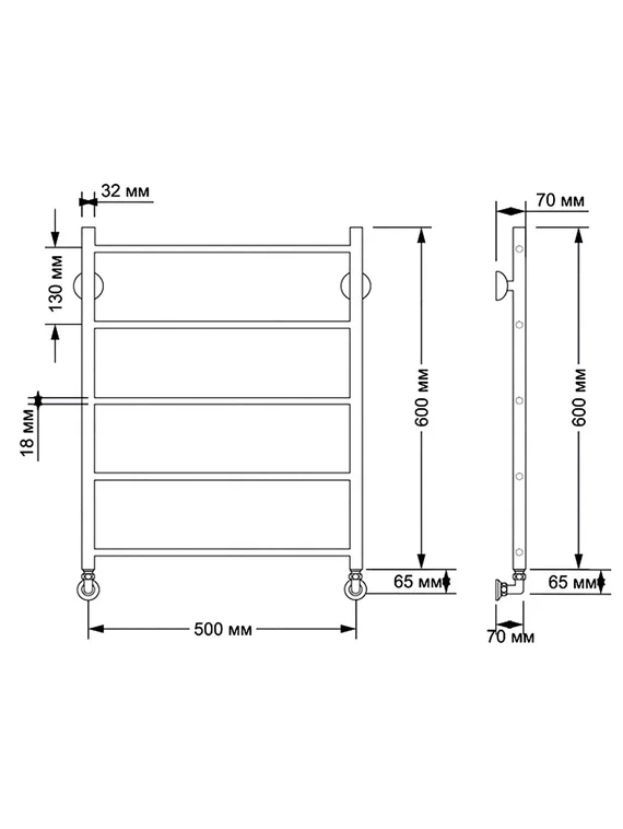 Водяной полотенцесушитель Secado Триада 1 из латуни