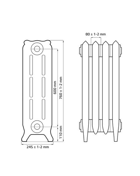 Bristol 600 - чугунный дизайн радиатор