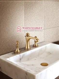 Бронзовый смеситель на три отверстия Florence в ретро стиле