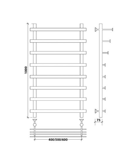 Водяной полотенцесушитель Secado Понтида 7 СП из нержавеющей стали