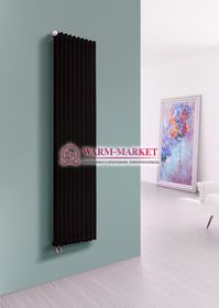 Трубчатый вертикальный радиатор Dia Norm 2180 двухтрубный нижнее правое/левое подключение  черного цвета