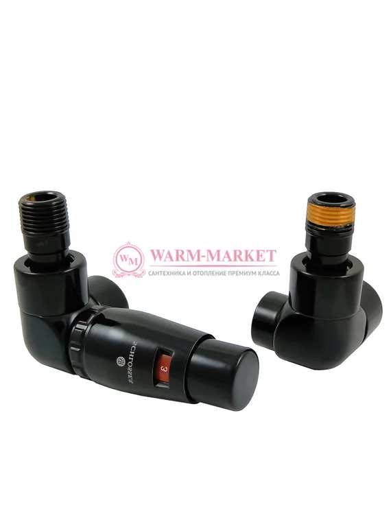 Комплект термостатический Lux 6037 Черный 9005