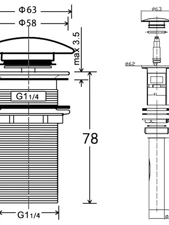 Донный клапан Warmer Bronze Line B 080