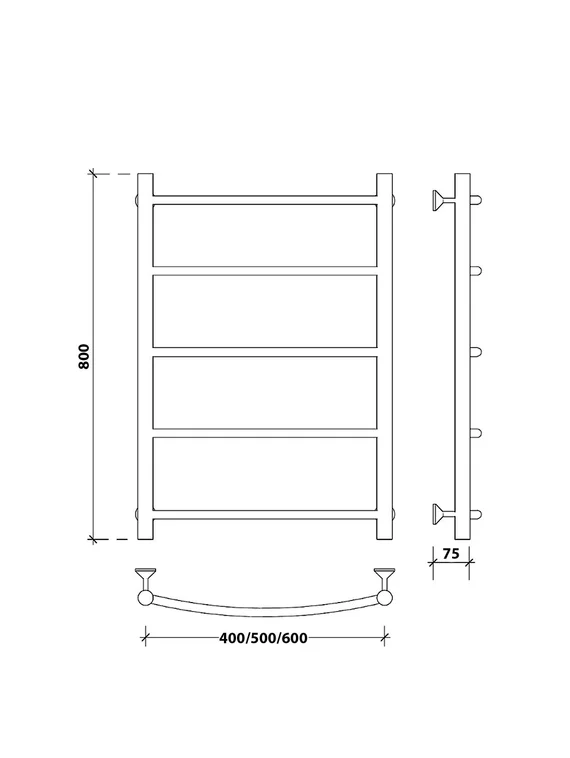 Водяной полотенцесушитель Secado Милан 1 из нержавеющей стали