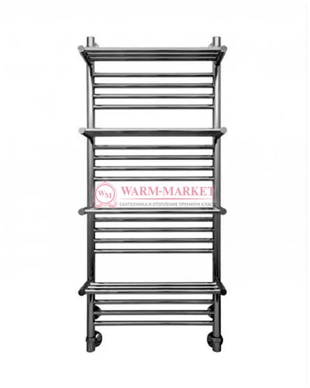 Bogema 4 (прямая) - водяной полотенцесушитель с полкой из нержавеющей стали