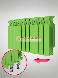 Rifar Monolit VL Ral 350 - цветной биметаллический радиатор с нижним левым подключением