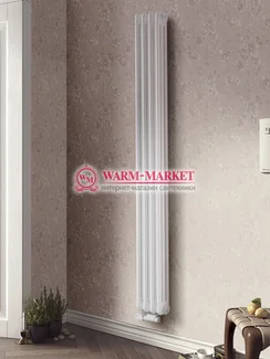 Вертикальный трубчатый радиатор Purmo Delta Lazerline 3180-4 секции, трехтрубный с нижним центральным подключением.