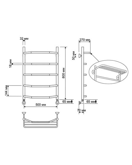 Электрический полотенцесушитель Secado Агата 3 из латуни