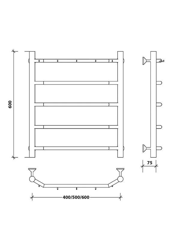 Водяной полотенцесушитель Secado Агата 1 К из нержавеющей стали