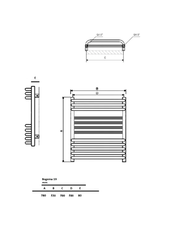 Bogema-19 - водяной дизайнерский полотенцесушитель из нержавеющей стали