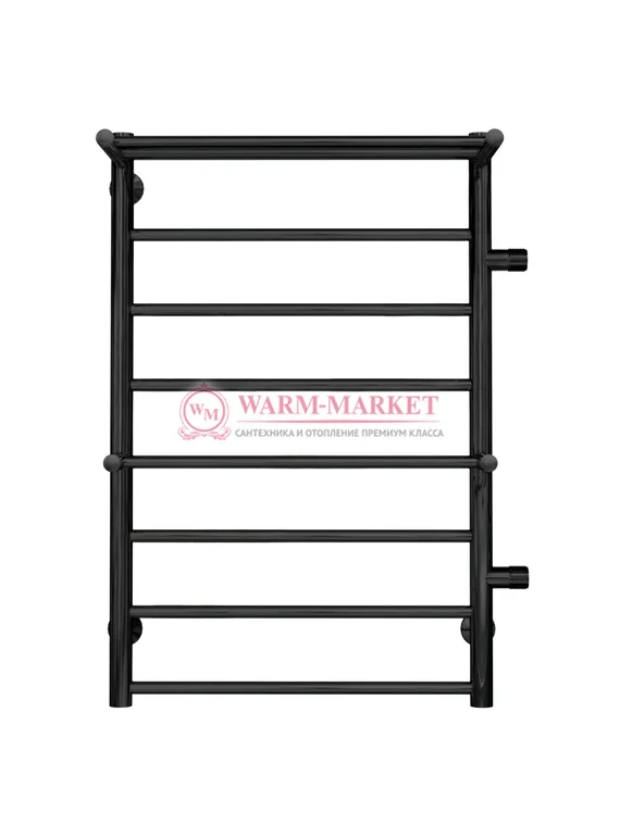 Анкона П8 - водяной полотенцесушитель, боковое подключение, черный