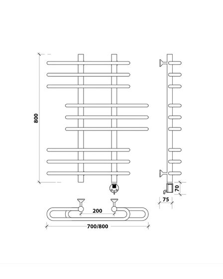 Электрический полотенцесушитель Secado Венеция 6 из нержавеющей стали