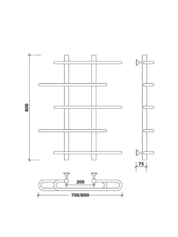 Водяной полотенцесушитель Secado Венеция 4 из нержавеющей стали