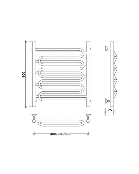 Водяной полотенцесушитель Secado Валенсия 3 из нержавеющей стали