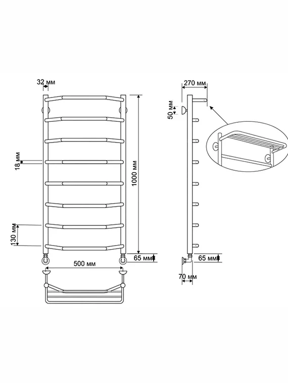 Водяной полотенцесушитель Secado Агата 3 из латуни
