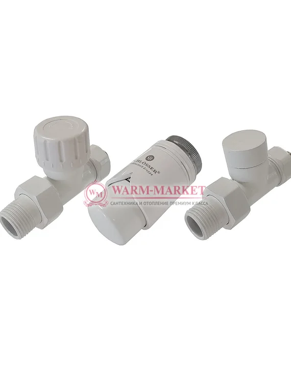 Комплект клапанов термостатических Elegant 6042 Прямой Белый