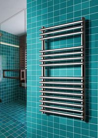 Leona - дизайн полотенцесушитель с круглыми перекладинами внахлест