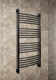 Bogema Black - черный полотенцесушитель, 500х500 мм, водяной