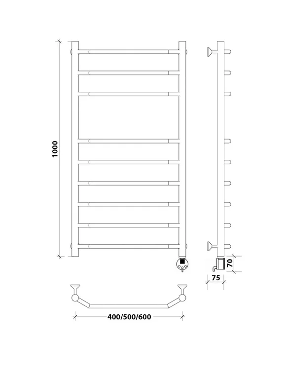 Электрический полотенцесушитель Secado Агата 5 из нержавеющей стали