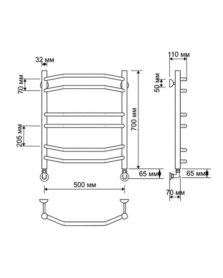 Водяной полотенцесушитель Secado Агата 4 из латуни
