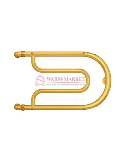 Фокстрот 2 - водяной полотенцесушитель, боковое подключение, цвет золото