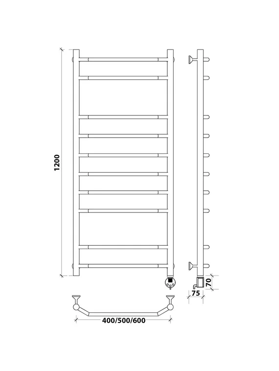 Электрический полотенцесушитель Secado Агата 2 из нержавеющей стали