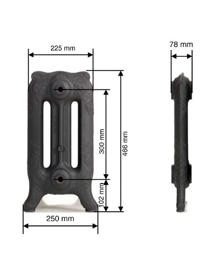 Guratec Apollo 350/50 AntikSchwarz - чугунный дизайн радиатор