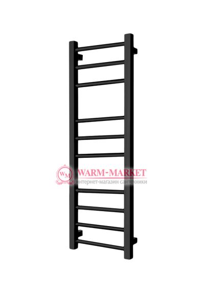 Eco Classic 1200х300 - узкий водяной полотенцесушитель из нержавеющей стали 300 мм. шириной цвет черный.