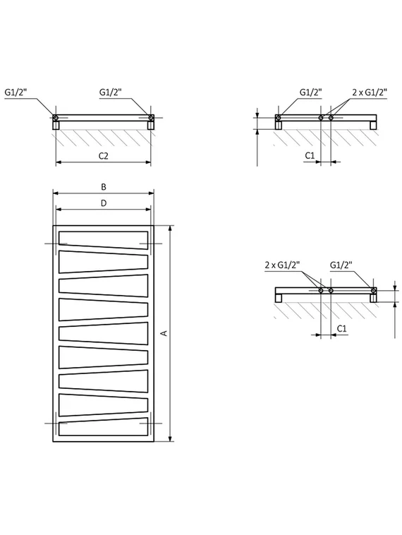 Quadro Zigzag Vip - водяной дизайн-полотенцесушитель из нержавеющей стали