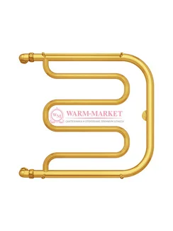 Фокстрот - водяной полотенцесушитель, боковое подключение, цвет золото