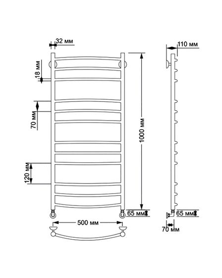 Электрический полотенцесушитель Secado Милан 3 из латуни
