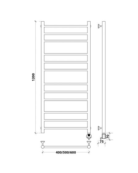 Электрический полотенцесушитель Secado Триада 3 из нержавеющей стали