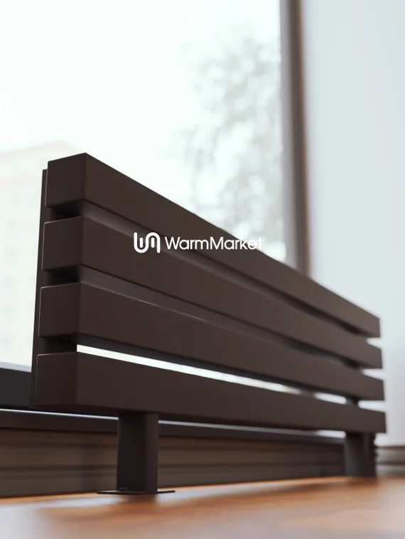 Bareng Livian ZN 2500 - напольный трубчатый радиатор шириной 2500 мм, нижнее правое подключение