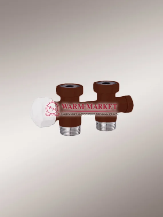 Tblock узел Hummel прямой с бойпасом, с 2 ниппелями G 1/2 х ¾ коричневый