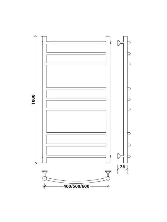 Водяной полотенцесушитель Secado Милан 3 из нержавеющей стали
