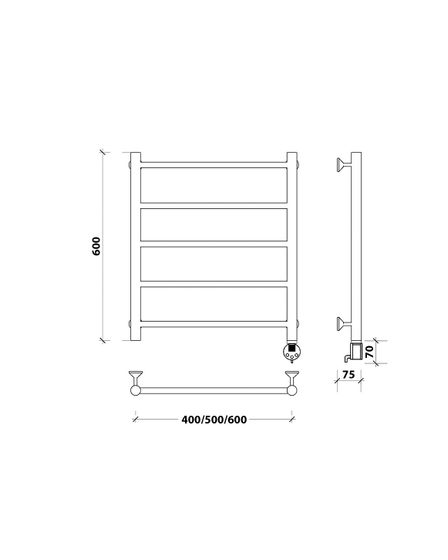 Электрический полотенцесушитель Secado Триада 1 из нержавеющей стали